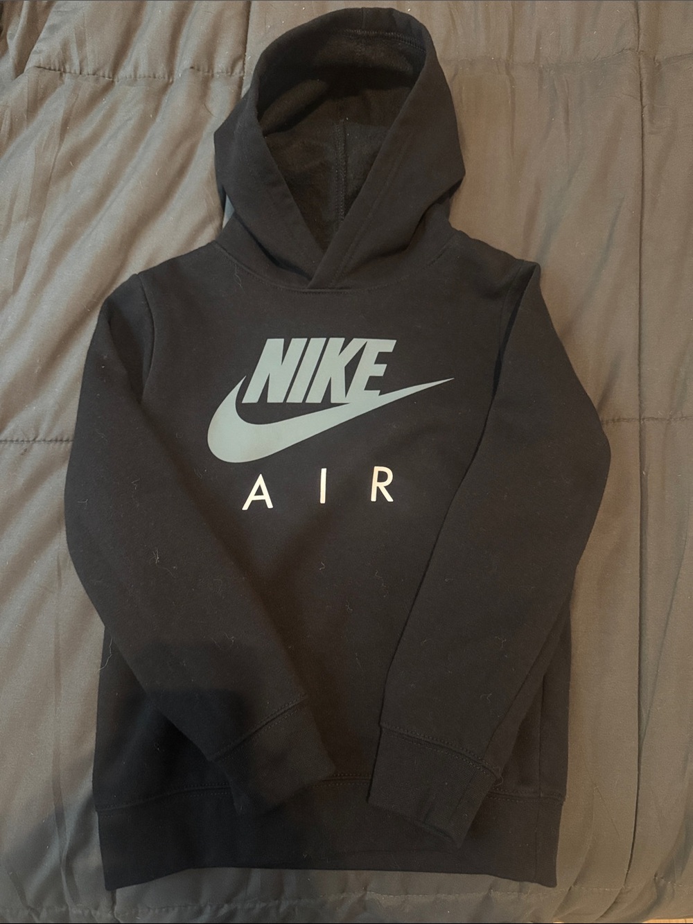 Nike Black Hoodie with Gray Nike Air Logo